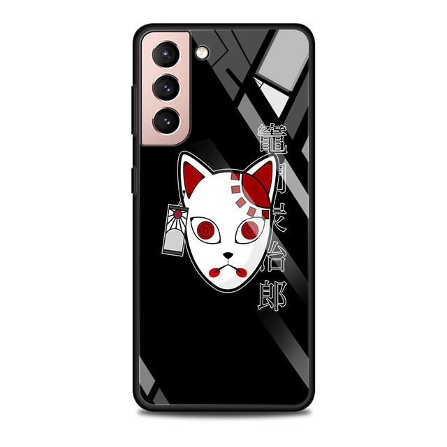 Стеклянный чехол для Samsung Galaxy S21 S20 Ultra S10 Plus Lite S20fe 5g S10e S9 S8, бампер, чехол, чехол, аниме, убийца демонов, цвет