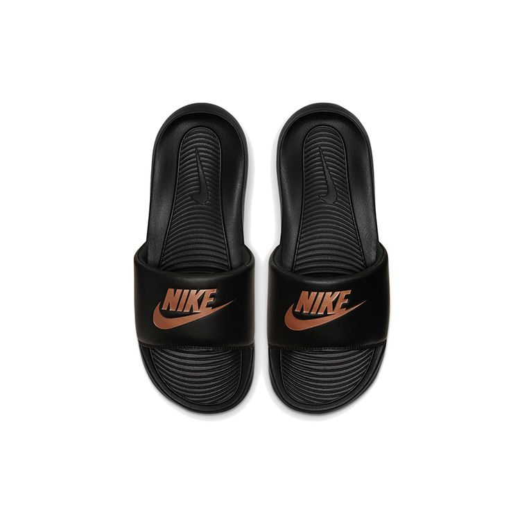 Nike Victori One Slide Black Metallic Red Bronze Women Sneakers CN9677-001