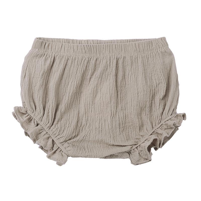 Summer Baby Cotton Linen Ruffled Triangle Shorts Loose Comfortable Toddler Bloomers