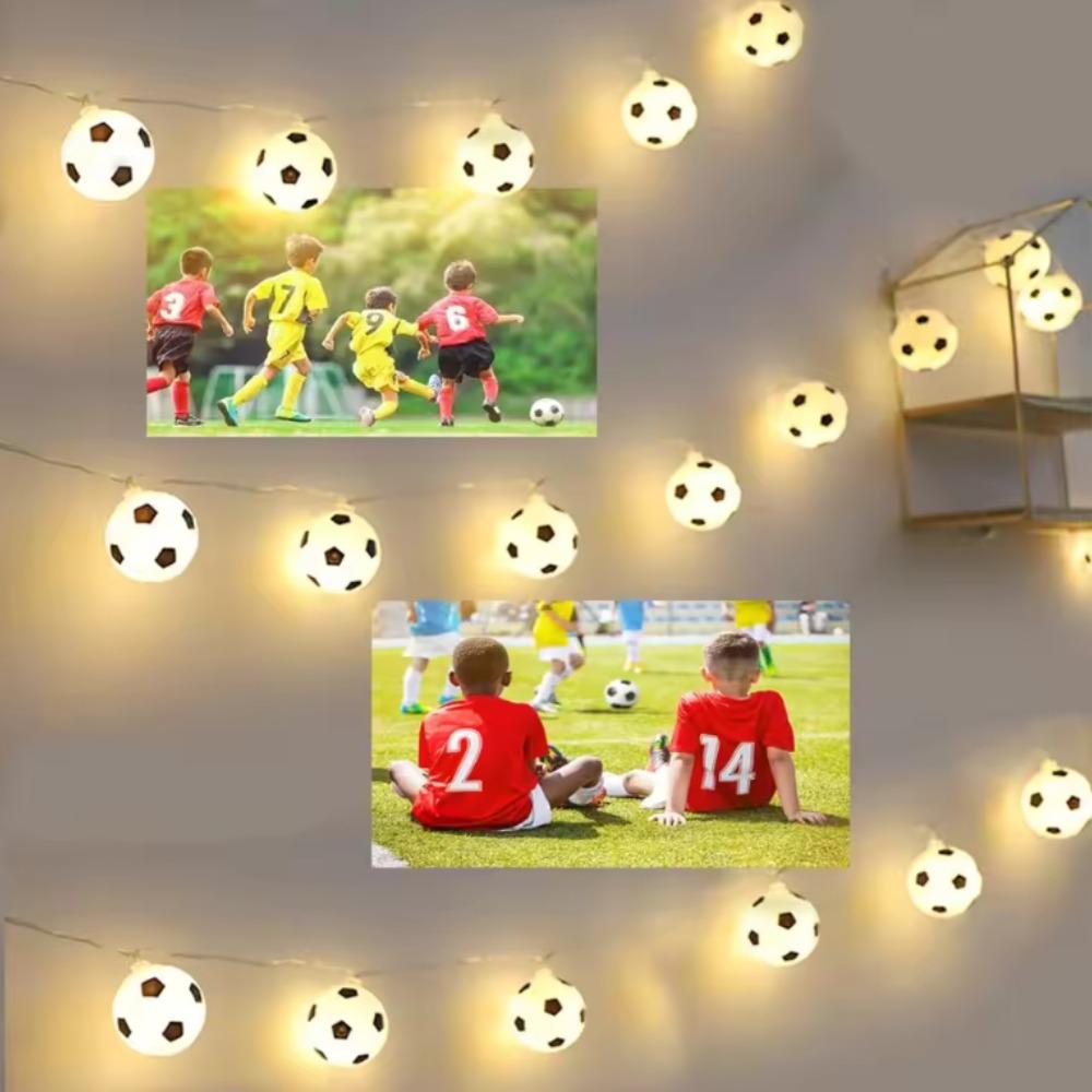 3м 20 светодиодов Гирлянда Футбольный Мяч Тема Футбола DIY Счастливого Дня Рождения Декор Детский Подарок Светодиодное Украшение для Вечеринки