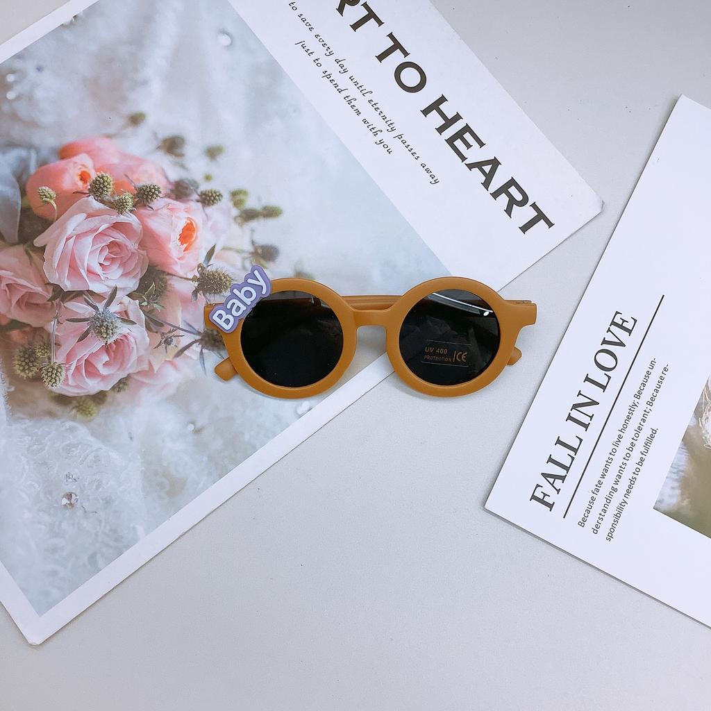 Модные детские солнцезащитные очки, милые липкие цветочные детские солнцезащитные очки, солнцезащитный крем, вогнутая форма, детские очки Tide