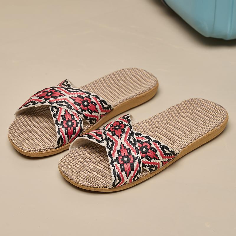Простые туфли на льняной подошве, повседневные туфли без шнуровки с открытым носком, удобные домашние тапочки