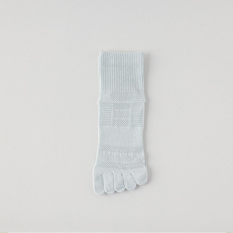 Женские летние тонкие сетчатые дышащие однотонные влагоотводящие бесшовные короткие носки с пятью пальцами