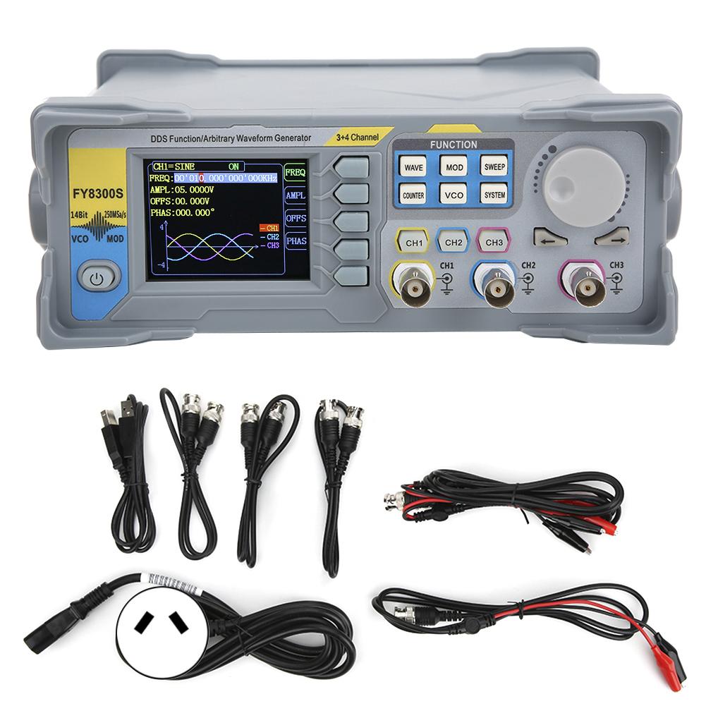 FY8300S 3-Channel Function Signal Generator Arbitrary Waveform Signal Generator 4 TTL Level Output Signal Source Board 100-240V