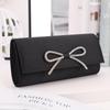 Fashion Bow Evening Clutch: Portable Solid Color Bag for Phone & Cosmetics