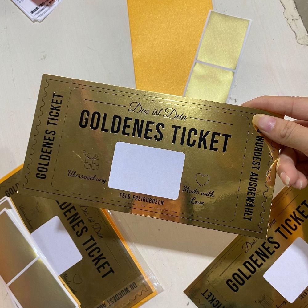 Surprise Golden Ticket Scratch Card Scratch Off Ticket Cinema Voucher for Kids Women Men