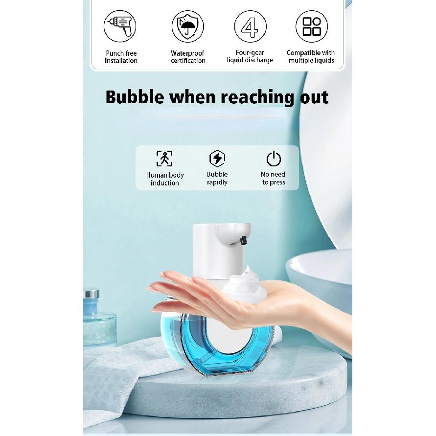 420ML Large Capacity Touchless Desktop Or Wall-Mounted IPX5 Waterproof Smart Infrared Automatic Sense Foam/Liquid Soap Dispenser