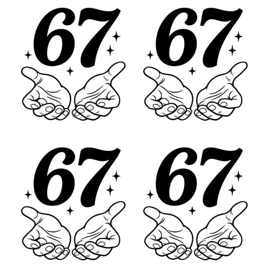 4 Железных Смешных Шесть на Листах с Нашивами 67 Семь Мем Железные
