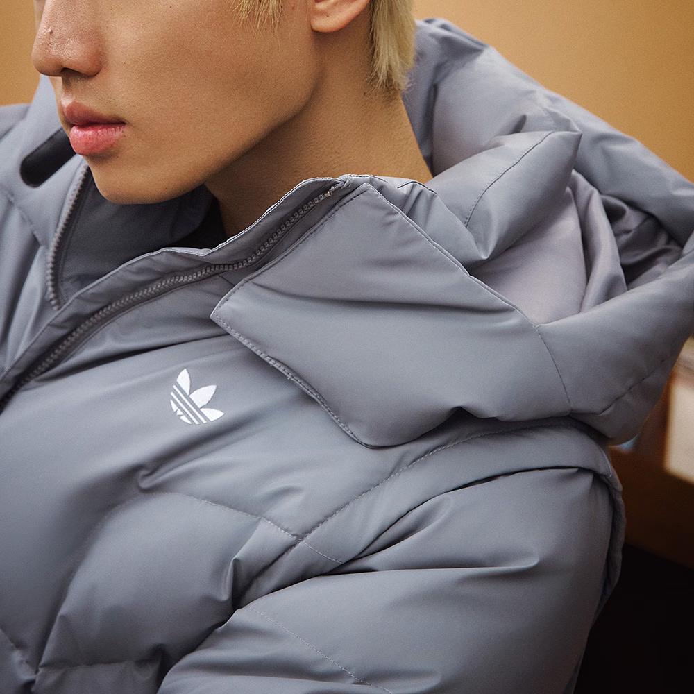 Adidas Оригинальная теплая спортивная куртка-пуховик ADC 2 в 1 DJ M со съемным капюшоном, мужские куртки светло-серого цвета JW1365