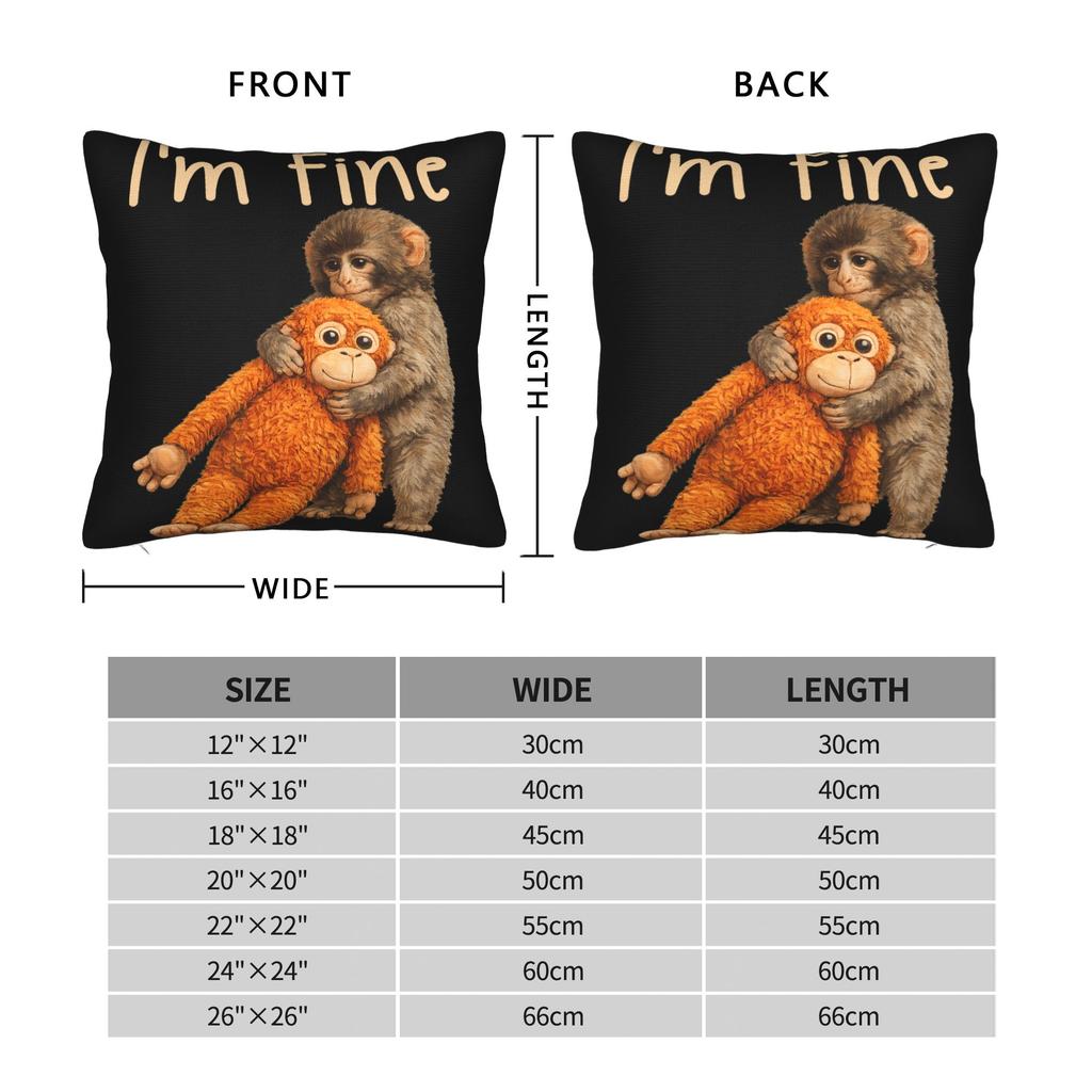Baby Monkey Punch Cute Cuddly Little Love Pillowcases Novelty Pillow Case For Sofa Bedroom Home Decor Soft Pillow Cover
