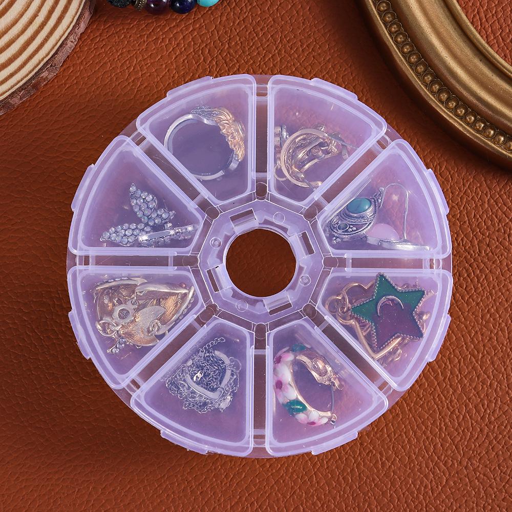 Круглые прозрачные бусины Контейнер для украшений Стразы для нейл-арта Кейс 8 ячеек Пустая коробка для хранения