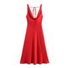 Kaslead New Women Clothes Western Style Fashion Slim Fit Silk Satin Texture Dress 2590934