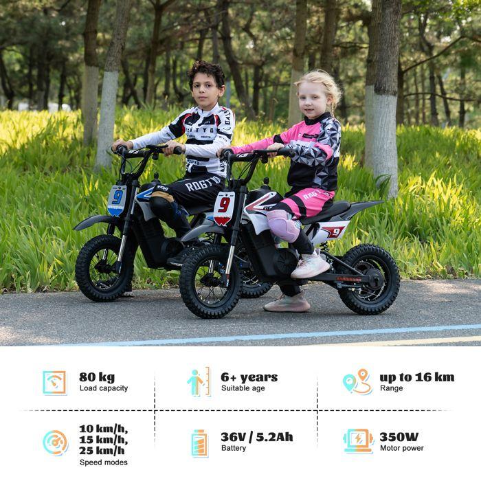 Детский электромотоцикл - RCB - R9X PRO - 350 Вт - Аккумулятор 36 В 5,2 Ач - 3 скорости