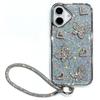 Чехол для iPhone 16 с блестками, бабочкой и сердцем, защитная накладка из ТПУ и ПК с ремешком на запястье, дизайн из эпоксидной смолы