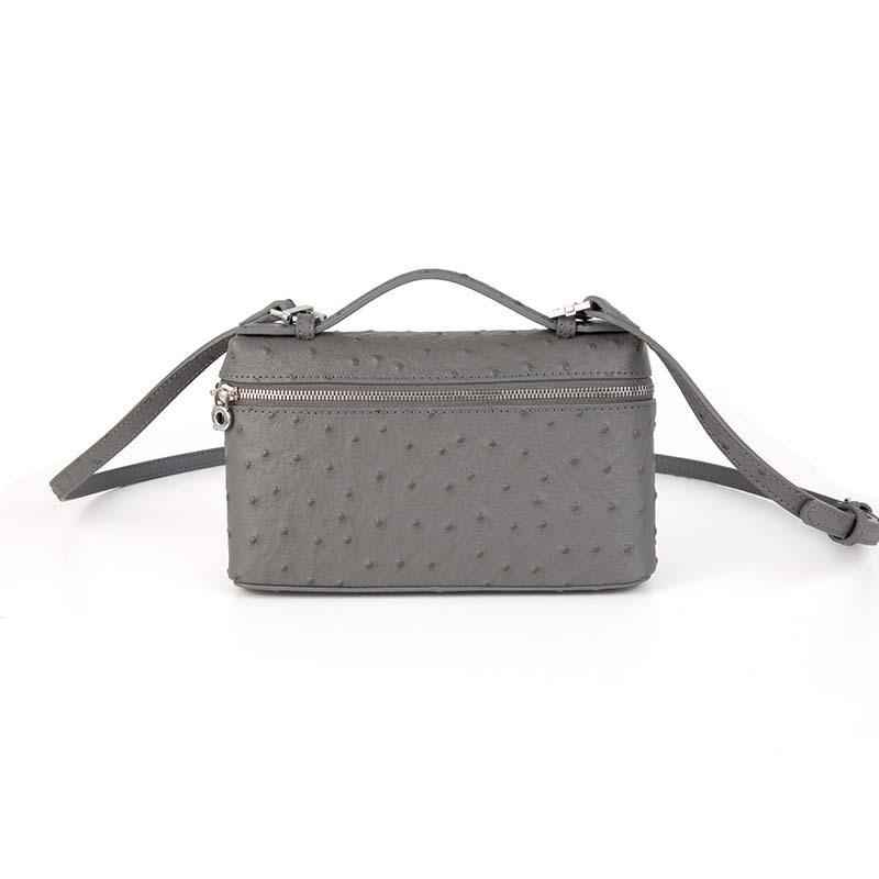 2025 Новая сумка для ланча из кожи первого слоя LP19, модный узор под страуса, модная универсальная сумка через плечо на одно плечо, косметичка