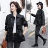 Leather Jacket Women's Genuine Leather Jacket Women's Short Autumn and Winter New Temperament Waist Sheep Leather Jacket