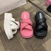 Slides On Beach Summer 2024 Soft Thick Pink Shoes Cloud Women's Slippers and Ladies Sandals Platform Heeled Chic Elegant Unique