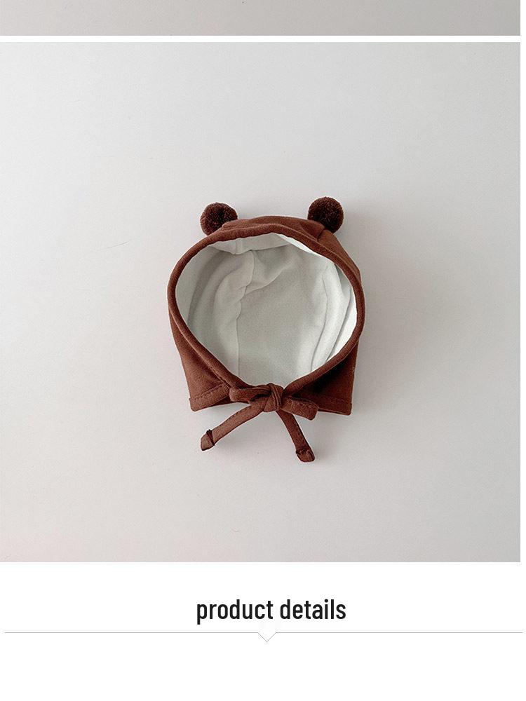 Шапка-ушанка с помпоном для младенцев и малышей - Тонкая, в корейском стиле, для мальчиков и девочек (Весна осень)