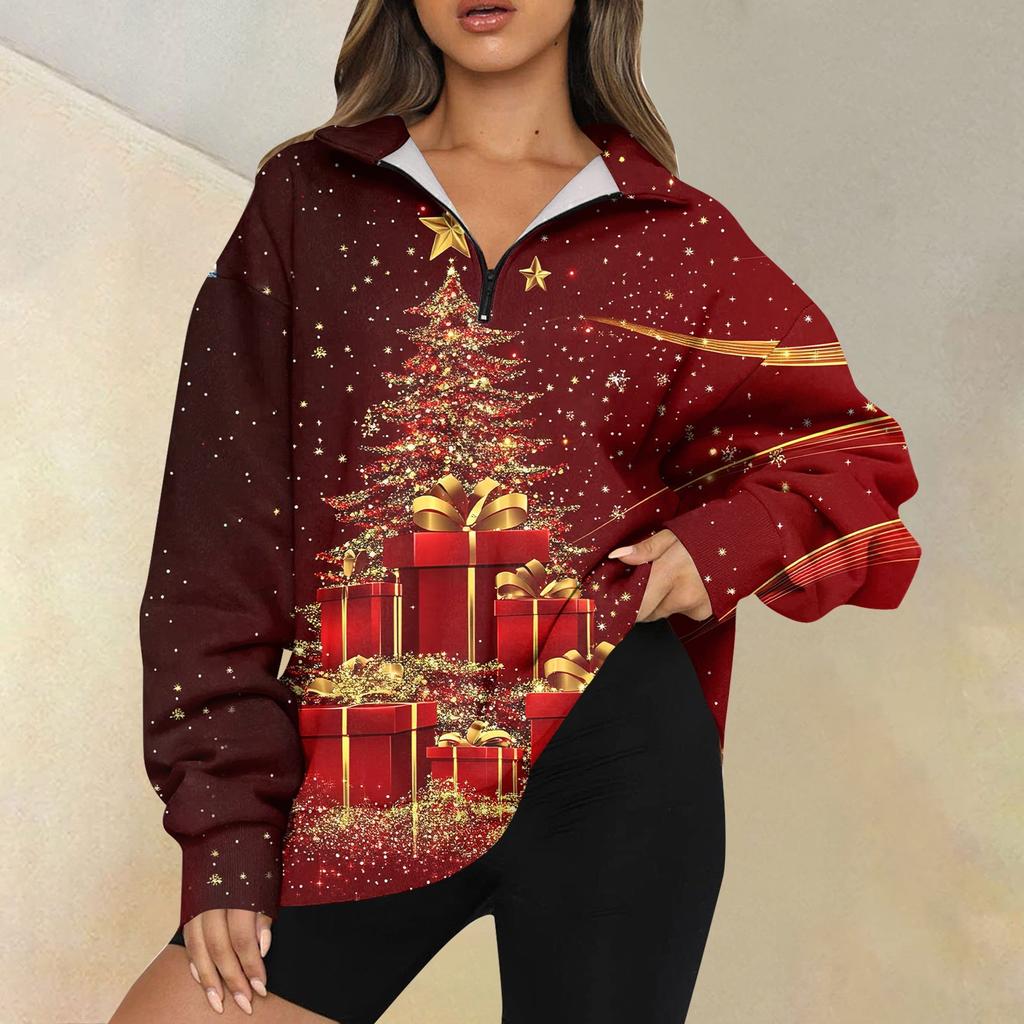 Женская повседневная мода с длинным рукавом и принтом, свободный свитшот на молнии