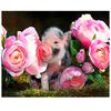 5D Diy Diamond Embroidery Pigs Flowers Painting Rhinestones Diamond Painting Cross Stitch