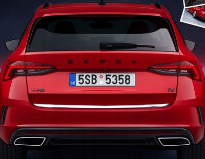 Skoda Octavia IV Estate 2020+ Хромированная отделка багажника — Акцент на задней двери — Деталь задней части автомобиля премиум-класса — Усилитель блеска