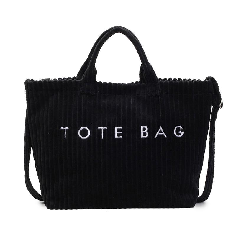 Вместительная сумка через плечо, Женская сумка через плечо, Популярная и универсальная женская сумка из полосатого бархата, Сумка-тоут для переноски писем