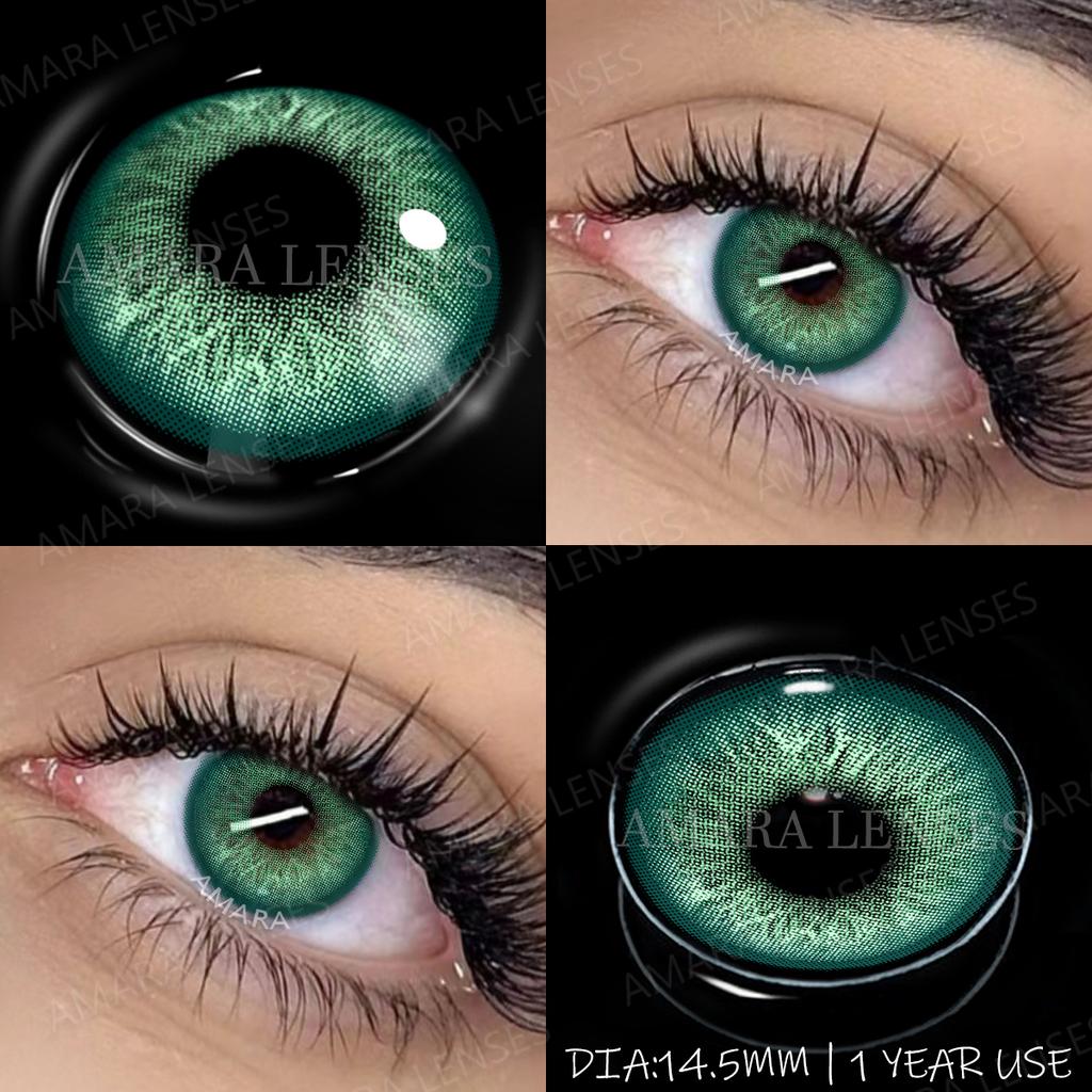 AMARA 1 пара натуральных серых контактных линз годового использования мягкие косметические линзы для улучшения цвета глаз косметика для глаз