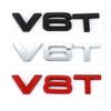 Car Sticker 3D V6T V8T Logo Metal Emblem Badge Decals Displacement Stickers for S3 S4 S5 S6 S7 S8 A4L A5 A6L A7 Q3 Q5 Q7