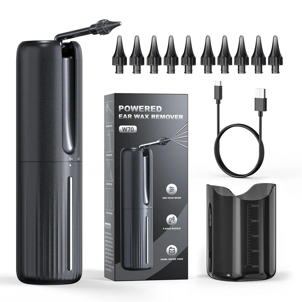 Набор для удаления ушной серы, 250 мл, водонепроницаемая бутылочная система для промывания ушей, система очистки ушей, 4 режима, чистка ушей, промывание ушных каналов