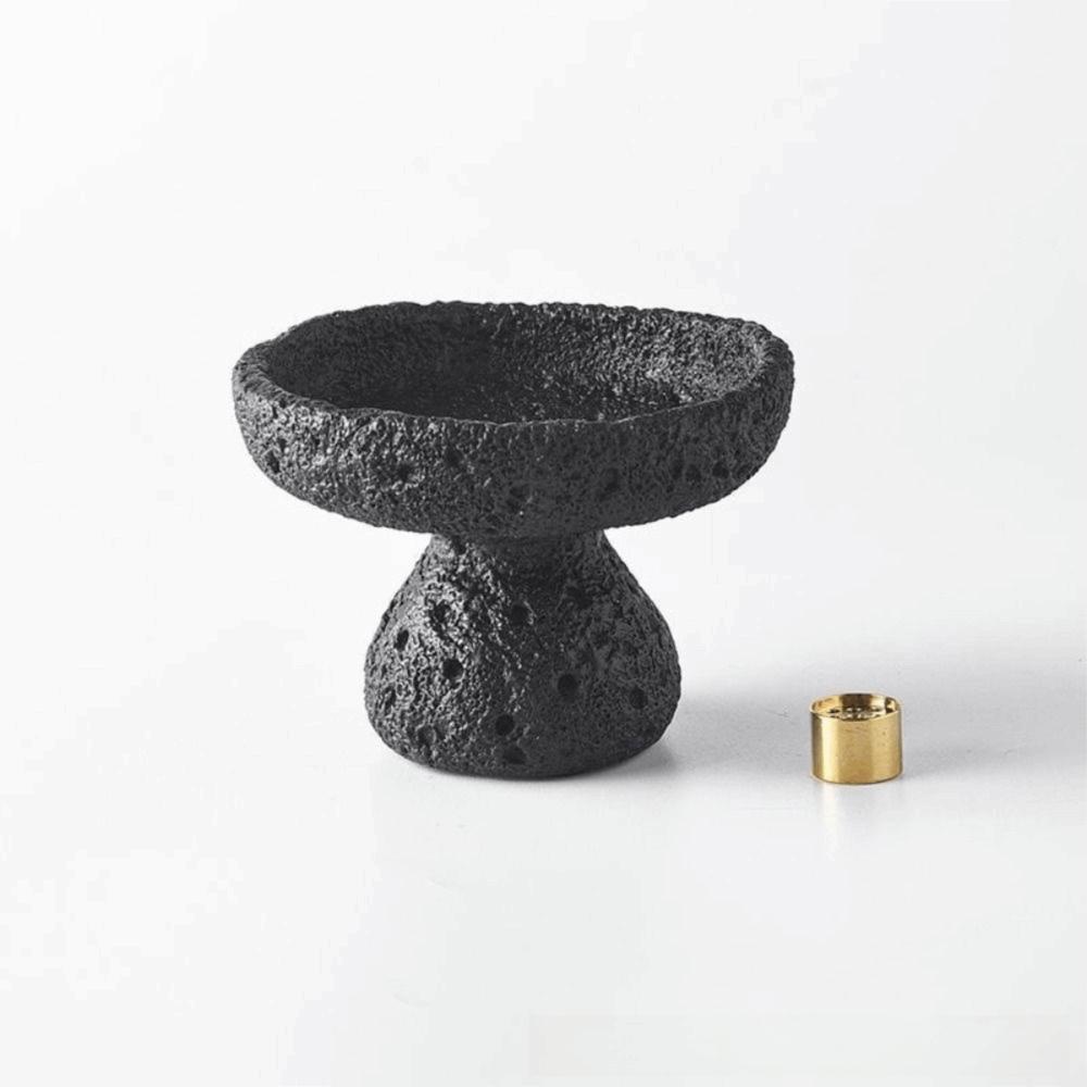 Concrete Texture Cement Incense Burners with 9 Holes Moon Surface Design Incense Stick Stand Decorative Multi-functional