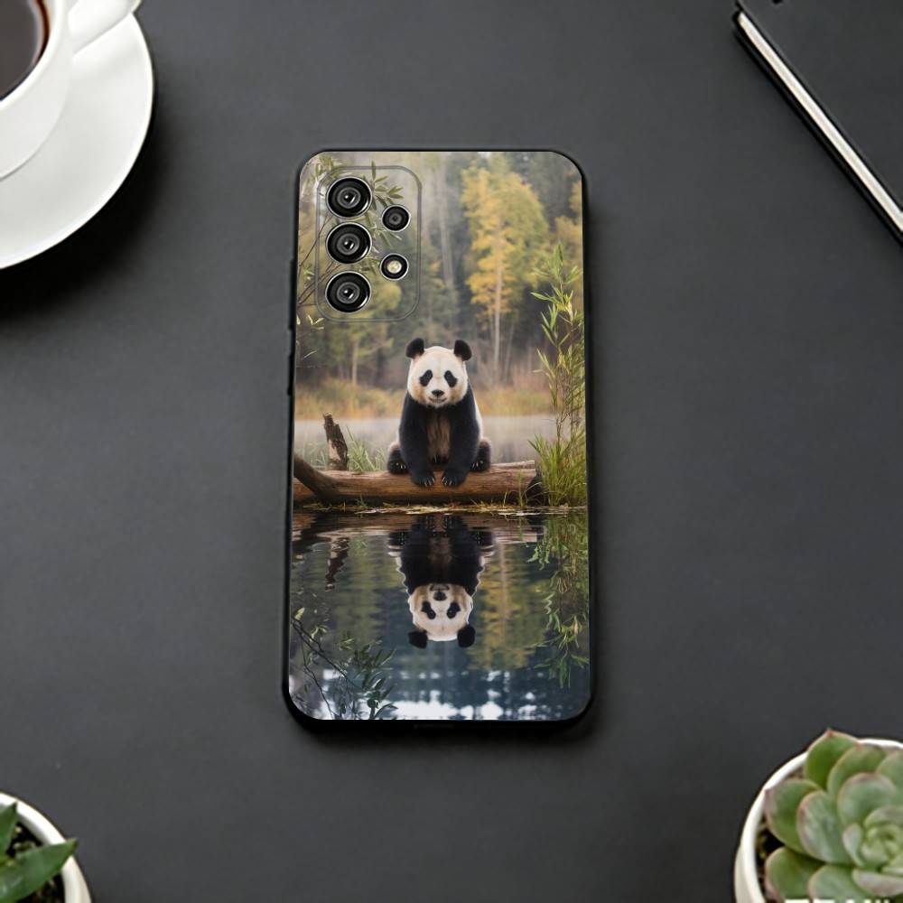 Милый чехол для телефона F-Fubao Животное P-Панда Черный Силиконовый Мягкий Для Samsung S25,S24,S21,S22,S23,S30,Ultra,S20,Plus,Fe,Lite