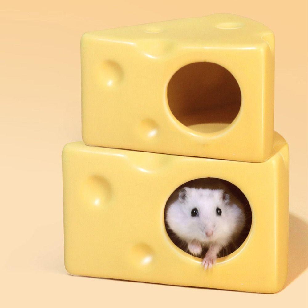 Ceramics Hut Hamster Hideout Creative Feeding Dish Durable Ceramics Hamster House Pet Nesting