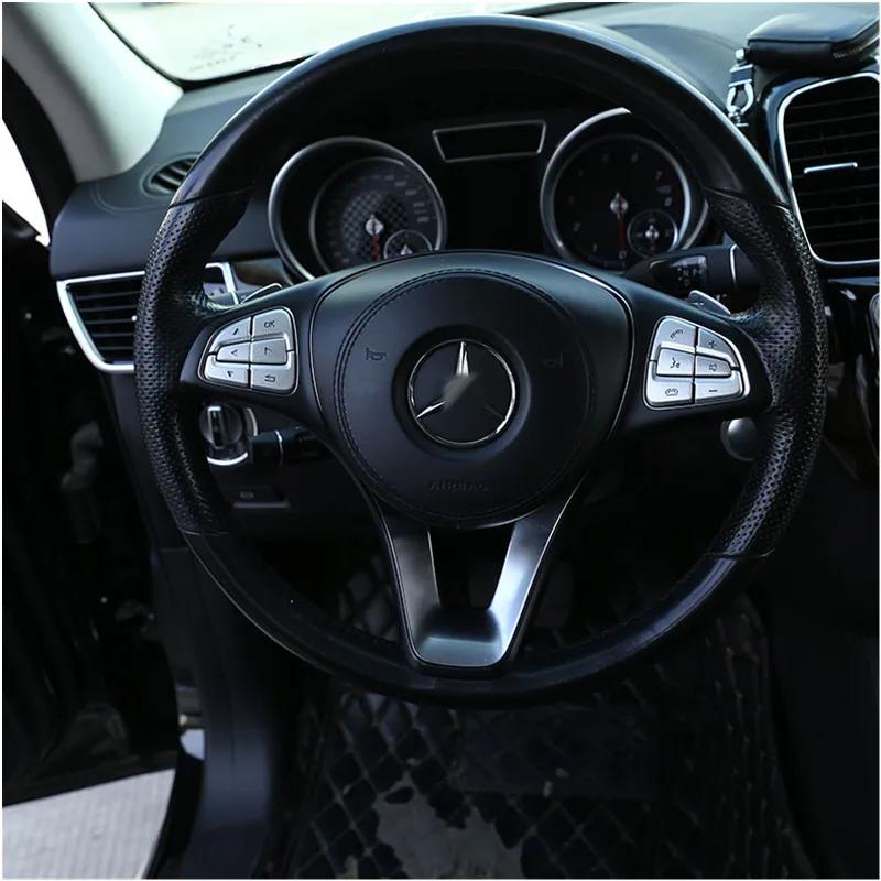 Декоративная наклейка на кнопки рулевого колеса автомобиля, подходит для Mercedes Benz AC Class W205 GLC X253 CLA GLA, аксессуары для салона автомобиля