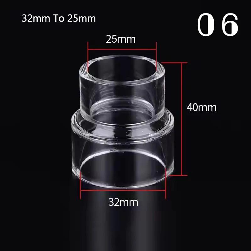 5PCS Acrylic Transparent Reducing Adapter for Direct Size Matching Straight-Through Pmma Aquarium Water Pipe Fittings Accessory