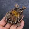 Natural Baltic Amber Gemstone Copper Wire Wrap Jewelry Pendant 3.35" U1B36