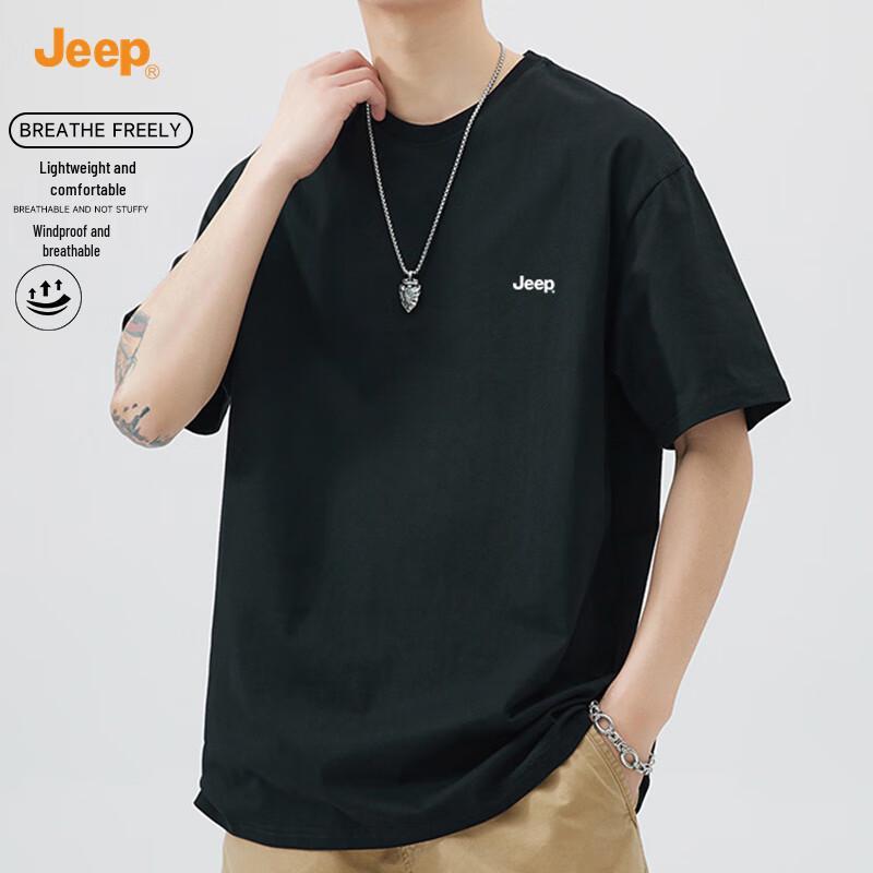 Jeep Мужская хлопковая футболка с коротким рукавом в американском стиле