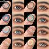 Новые цветные контактные линзы, простые синие контактные линзы, темно-зеленые контактные линзы, фиолетово-серые модные линзы для очков, 1 пара