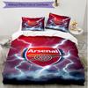3pcs Duvet Cover Set (1*Duvet Cover + 2*Pillowcase, Without Core), Football team Print Soft All‑Season Bedding Set, Home Bedroom Decor Gift