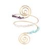 Punk Irregular Stones Spiral Upper Arm Cuff Bangles for Women Vintage Adjustable Open Arm Bracelets Couple Jewelry Steampunk New