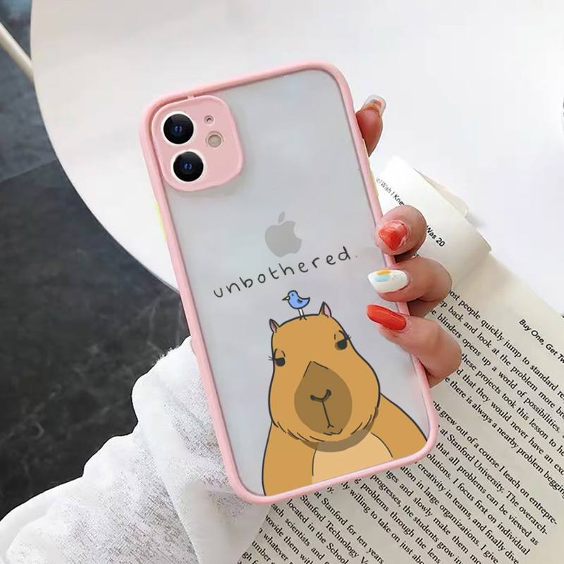 Чехол для телефона Be Happy Capybara с милым рисунком, матовый прозрачный для iphone 11 12 13 7 8 plus mini x xs xr pro max чехол