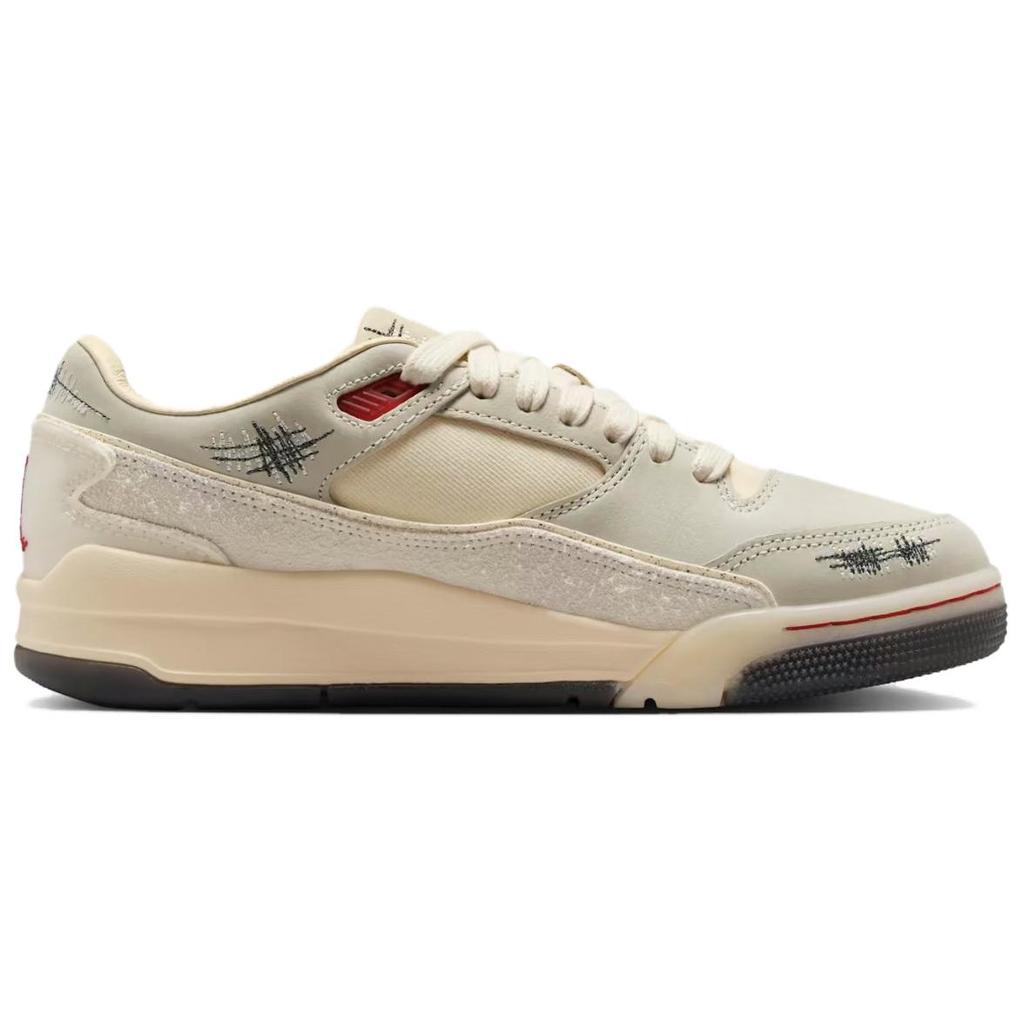 Air Jordan Who Decides War x Jordan Flight Court The World Is Your Court - Креповые женские кроссовки кремового цвета с кокосово-молочным и университетским красным оттенком HQ2958-100