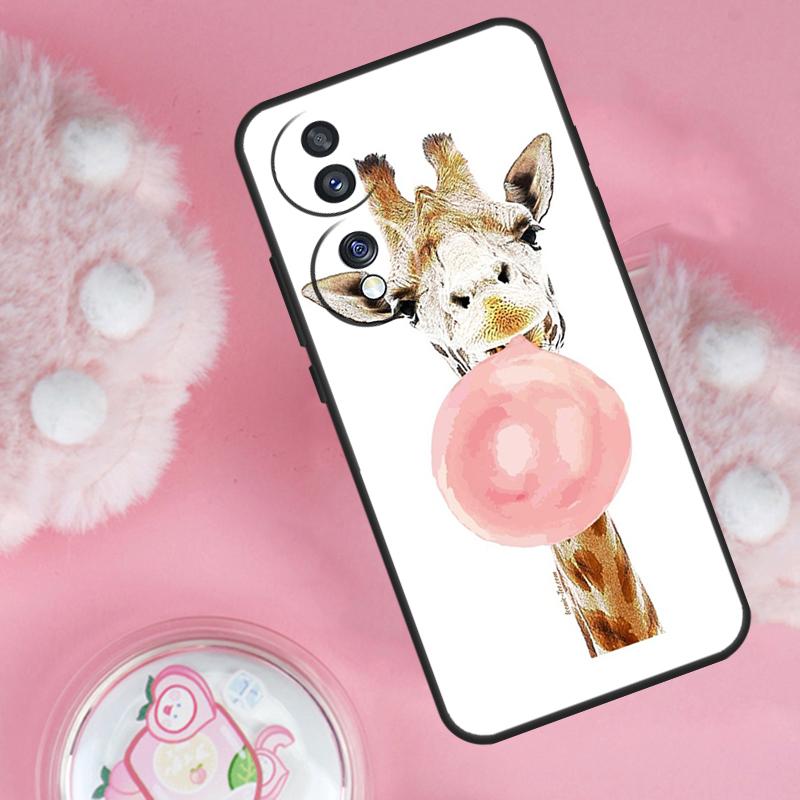 Милый мультяшный чехол Жираф для Honor 70 90 50 Lite X9c X8a X8b X9b X9a X8 X9 Honor 200 Lite Magic 5 6 7 Pro