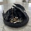 Gothic Dragon Guardian Catchall Dish 3D Printing Dragon Shaped Trinket Bowl  Home Decor