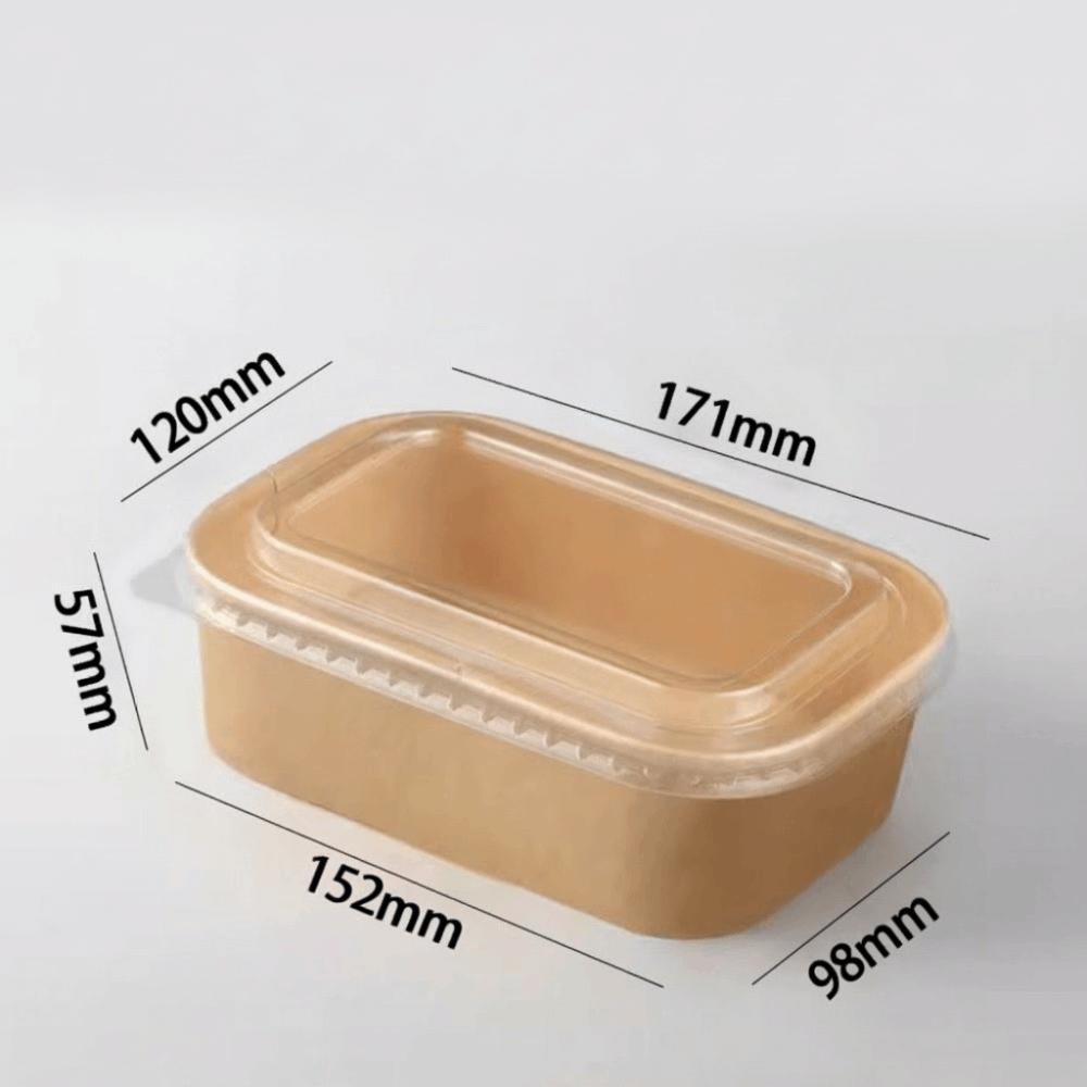 10PCS/Set Square Kraft Paper Lunch Box Paper Food Packing Box Disposable Lunch Box Household