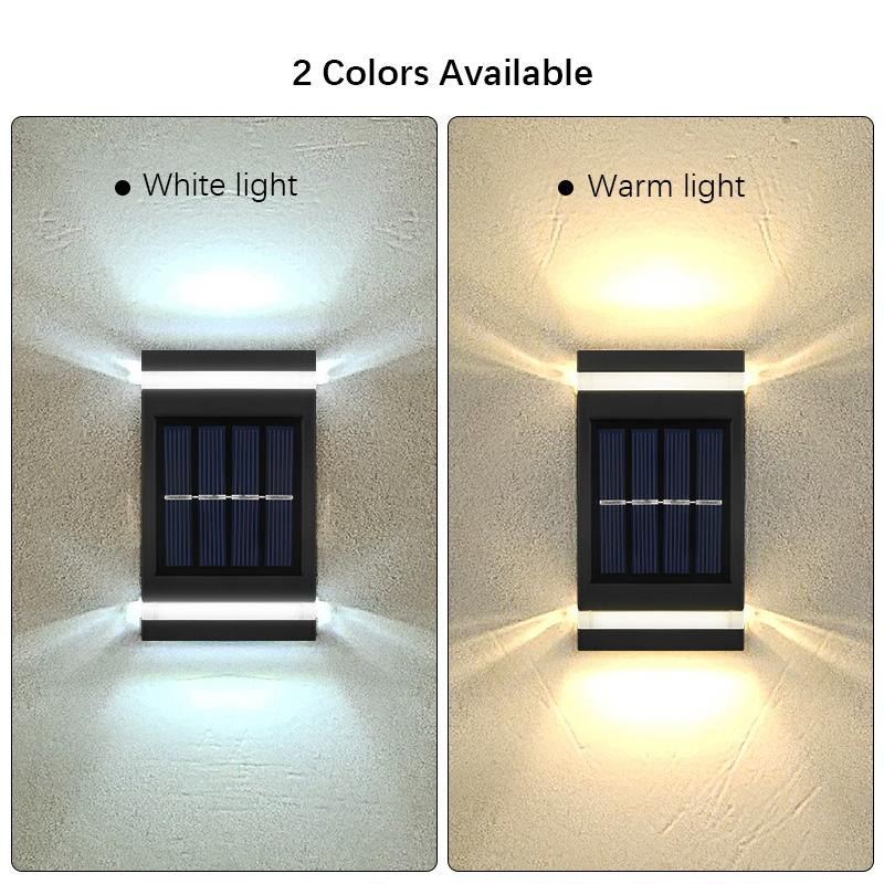 6LED Outdoor Solar Wall Lamp, Waterproof Wall Washing Lights, Up And Down Lighting, For Terrace, Garden, Fence, Villa Exterior W