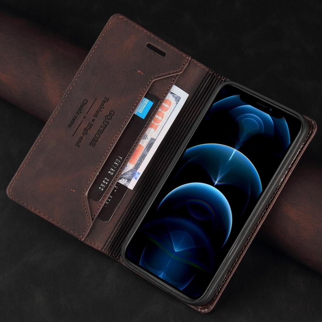 For Samsung S24 S23 S22 Ultra A55 A54 A15 A24 A23 Retro Book Card Magnetic Leather Wallet Cover for iPhone OPPO Huawei Xiaomi