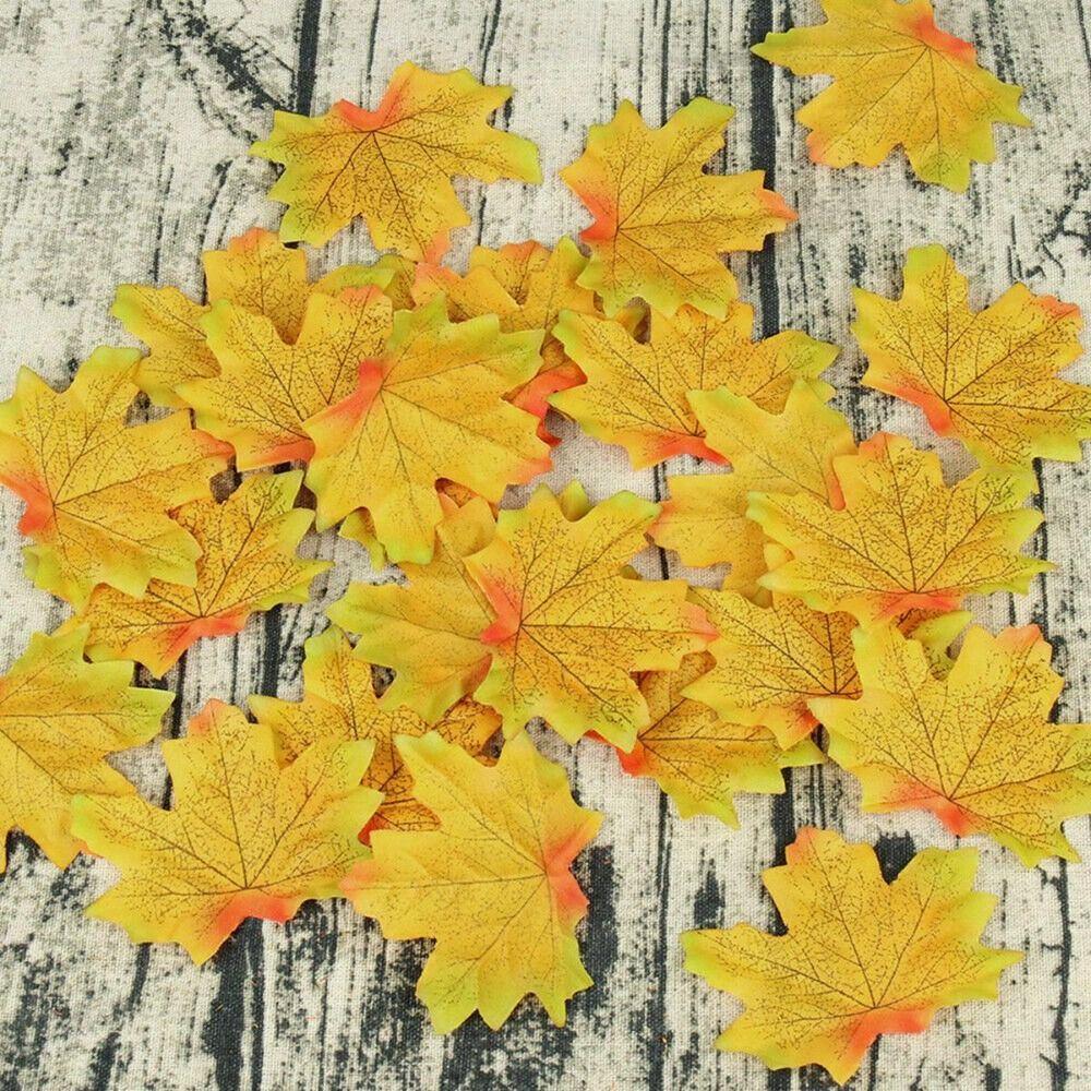 50Pcs/Pack Maple Leaves Artificial Leaf Plants Leaf Stacked Maple Leaves  Photo Props