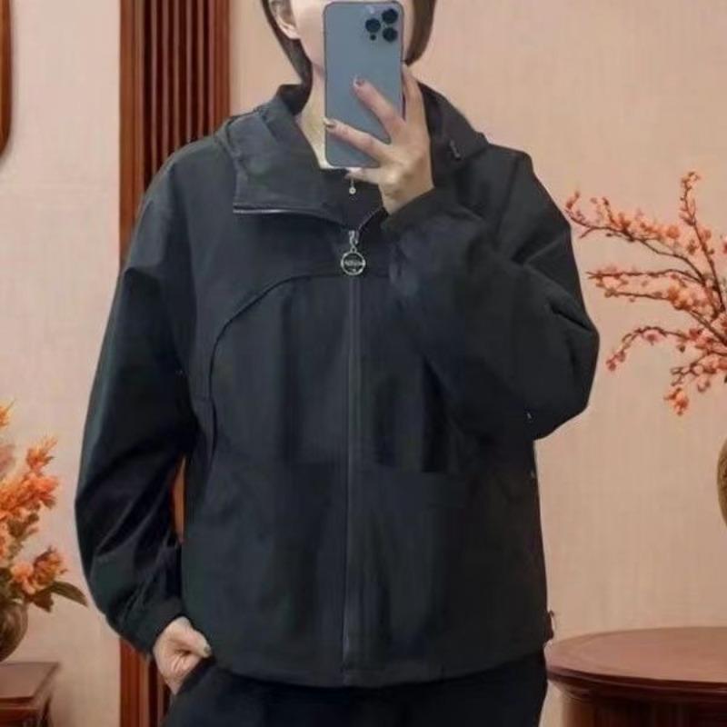 Женский ветрозащитный плащ с капюшоном на двойной подкладке, весенне-осенний, свободного кроя, в корейском стиле, молодежная куртка