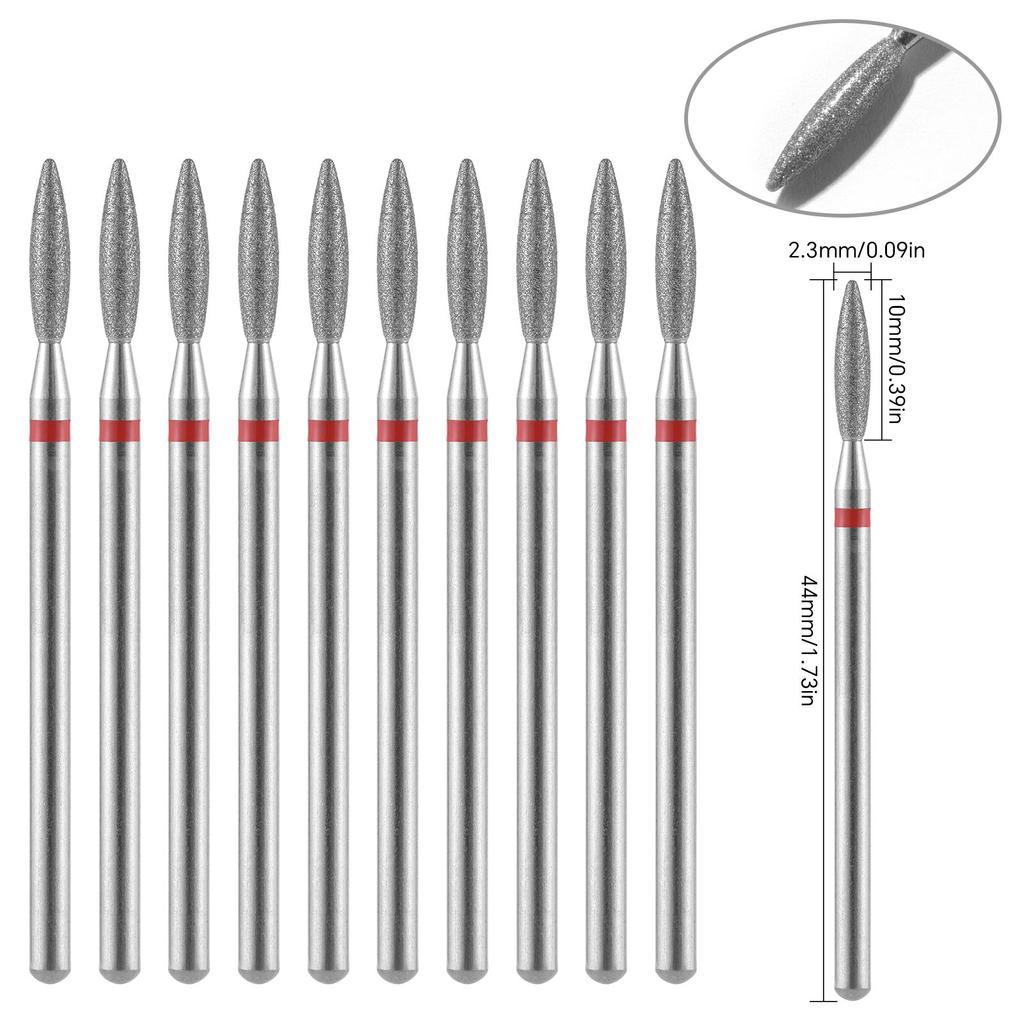10 шт., алмазные фрезы, набор сверл для ногтей, аксессуары для маникюра, педикюра, электрическая машина, кисточка для ногтей, инструменты для заусенцев