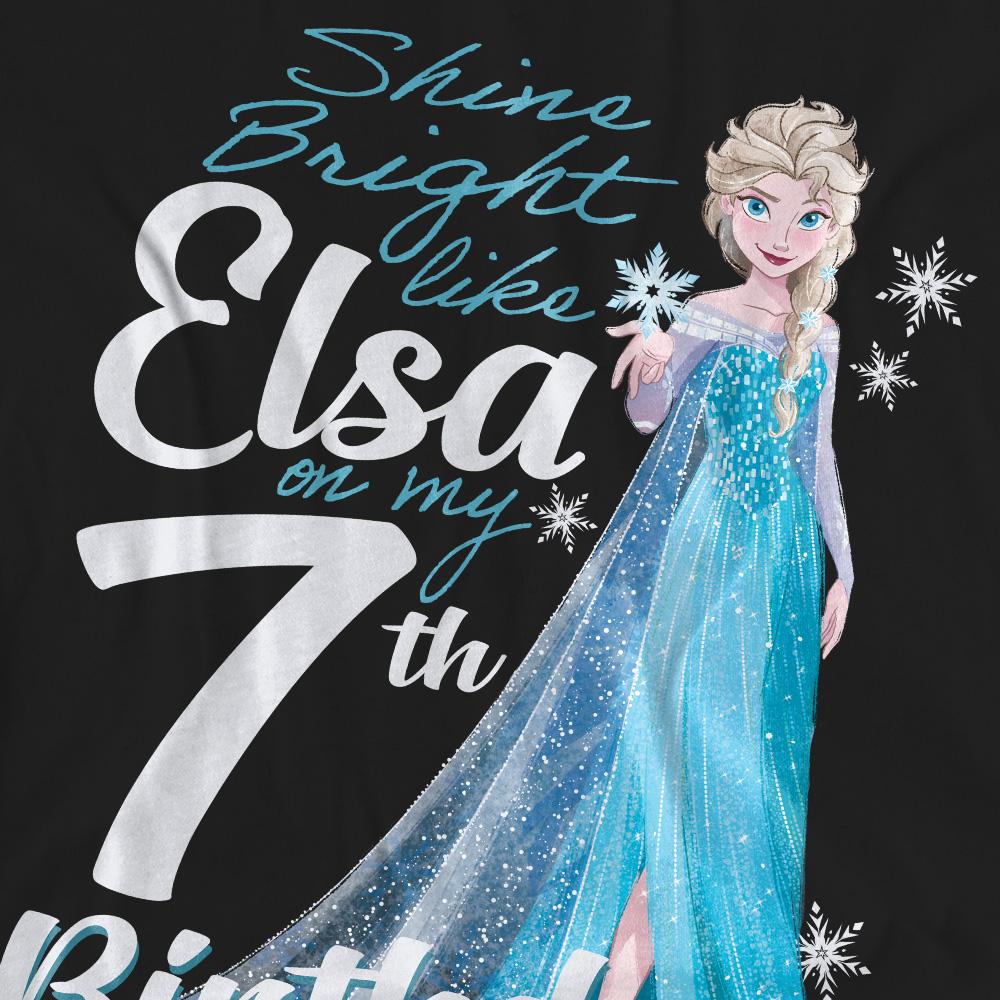 Frozen Unisex Adult Bright Like Elsa 7th Birthday T-Shirt